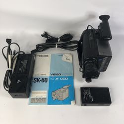Toshiba SK-60 Video Movie VHS C Recorder TESTED W/ Manual, Battery, Charger