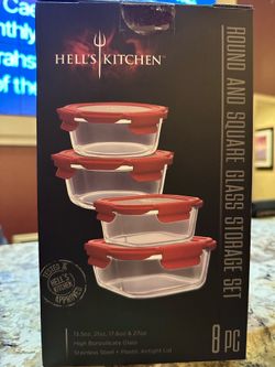 Hell’s Kitchen Stainless Steel Glass Storage Set Brand New