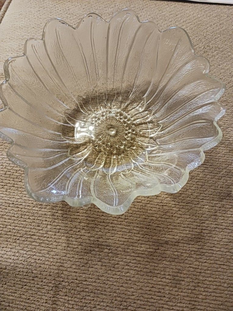 Two Sunflower Glass Bowls