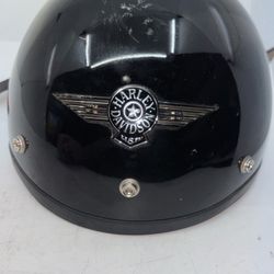 Harley Davidson Motorcycle Black Half Helmet Size Small 55-56cm