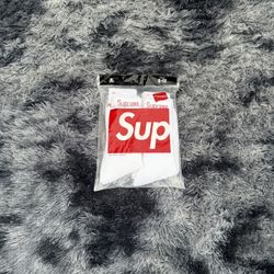 White Supreme Socks