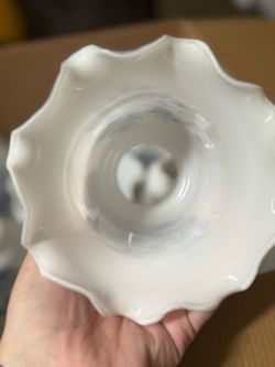Vintage milk glass floral lamp shade