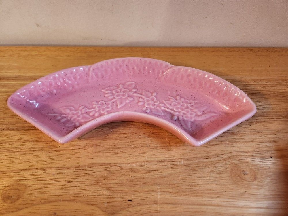 Vintage Pink Trinket Tray Ceramic Glazed California Pottery 504