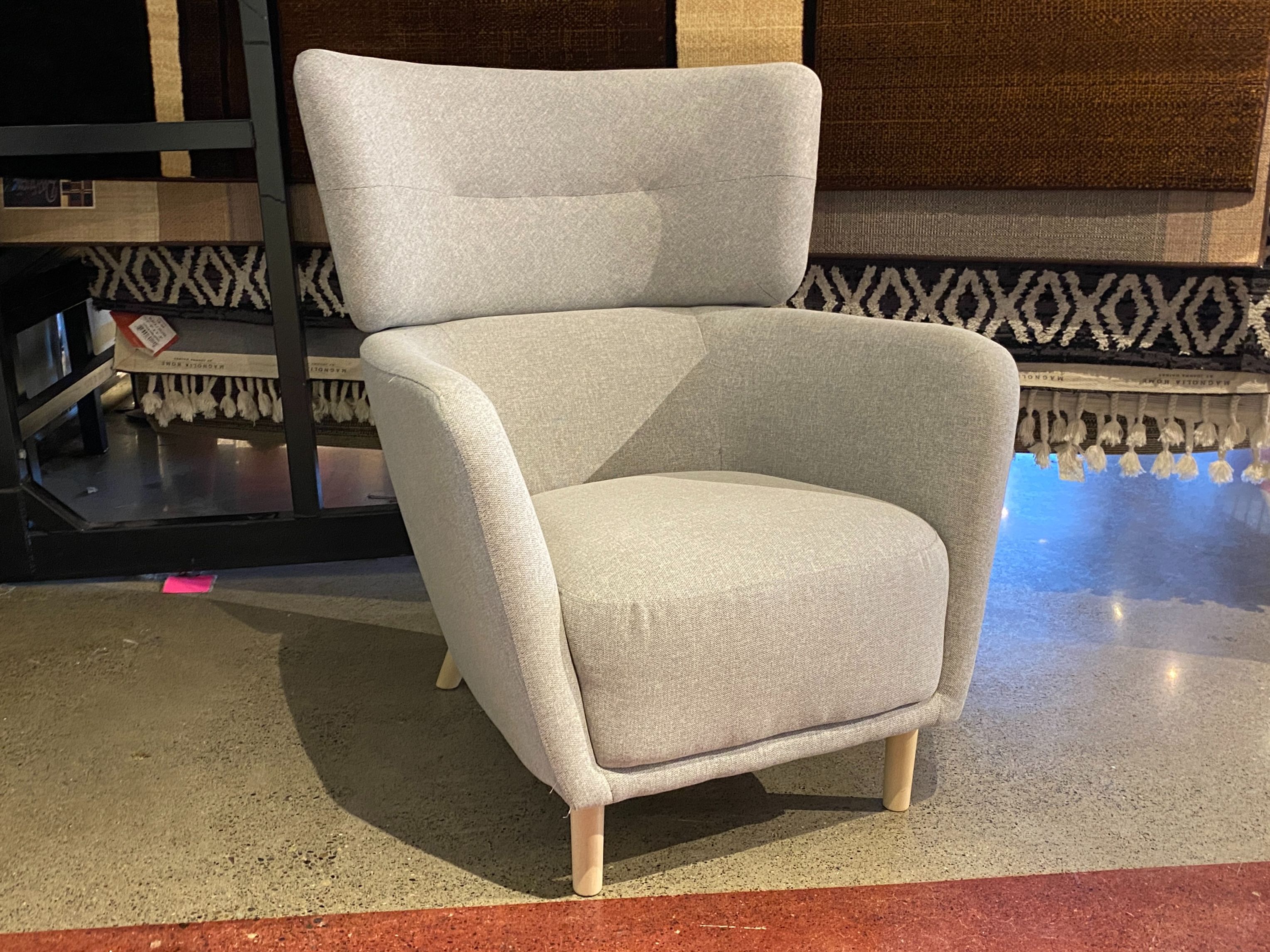 IKEA Oskarshamn Wingback Chair in Light Grey