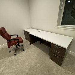  Combo Office Desk, File Cabinet And Chair For Sale
