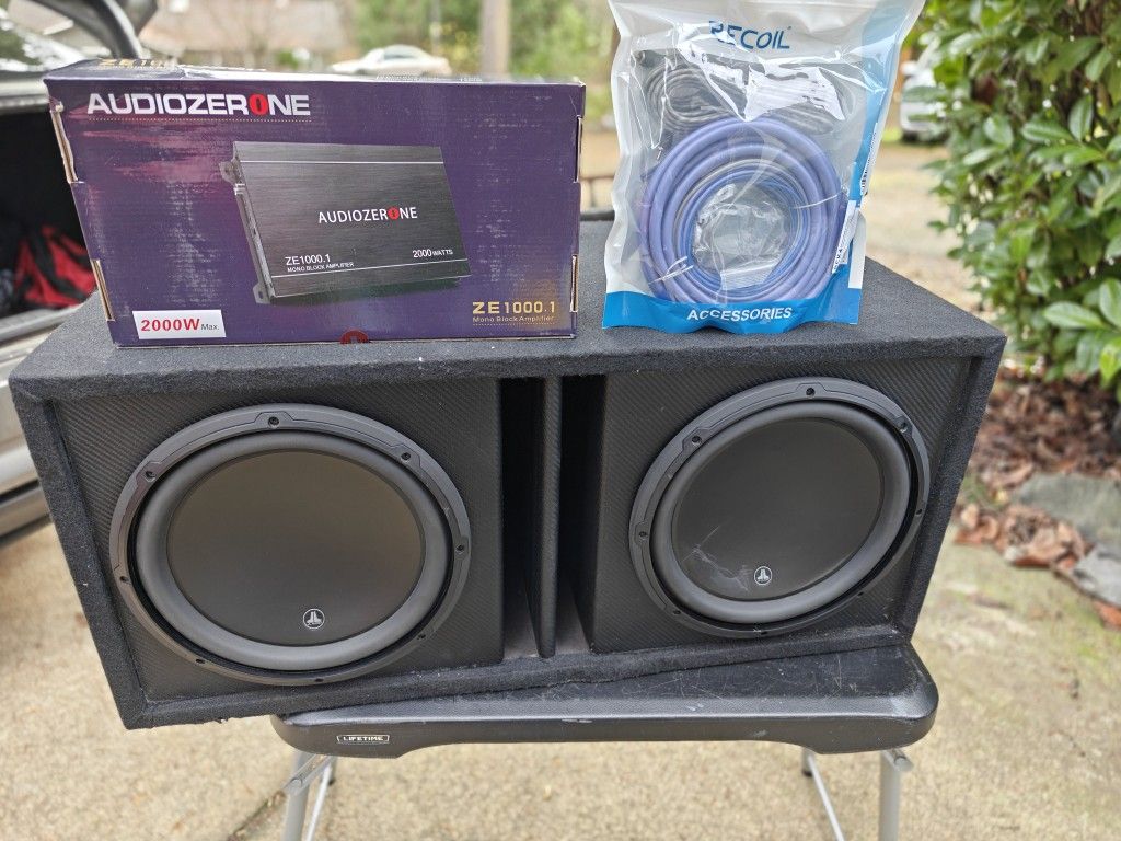 JL Audio 12s Ported Box New 2k Amp And Wiring Kit