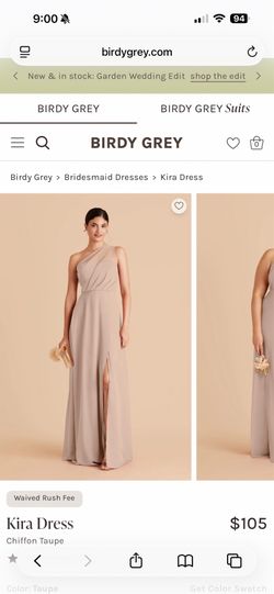 Kira Dress Chiffon Taupe  size XXL