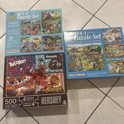 3 4-in-1 500 Piece Puzzle Sets - $25/All