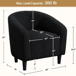 Sofa, Accent Barrel Chair Leather 