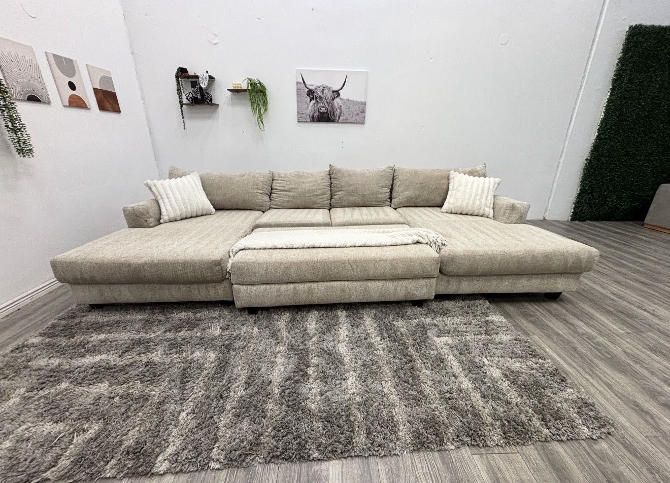 Cream Sectional Couch - Free Delivery