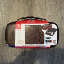 In Hand, Brand New, Never Opened Officially Licensed Nintendo Switch Deluxe Zelda Link Travel Case – Premium Hard Case Made with Koskin Saddle Leather