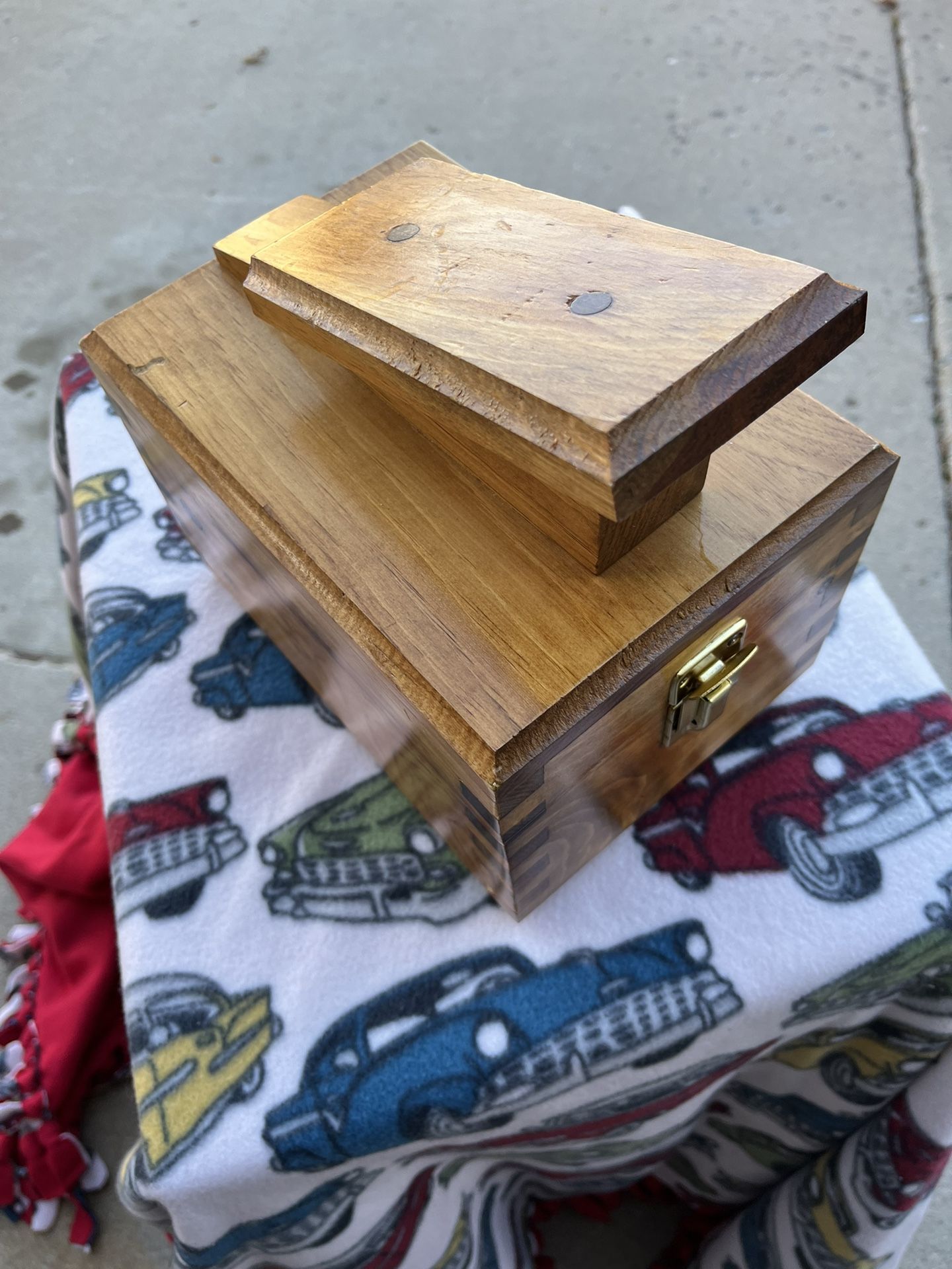 Shoe Shine Wood Storage Box. $18