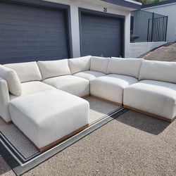 Large Cream Modular Sectional Couch