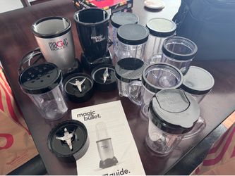 Magic bullet x2 blender, 3 blades, 9 assorted cups, and user guide