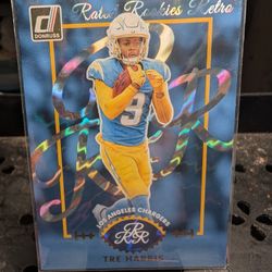 2025 Panini Donruss #12 TRE HARRIS 'RATED ROOKIE RETRO' RC! CHARGERS Los Angeles