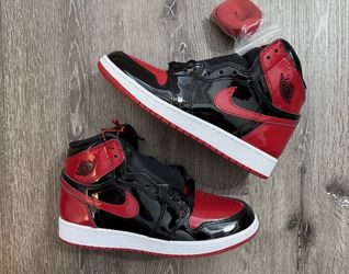Nike Air Jordan 1 Retro High OG GS Patent Bred - SIZE 6.5Y / 8 WOMENS