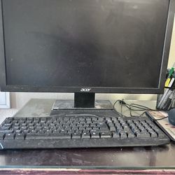 PC Monitor , Assorted Cables, Cell Phone Chargers and more 