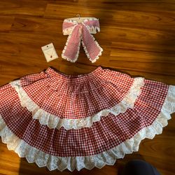 Skirt,bow And Necklace Set