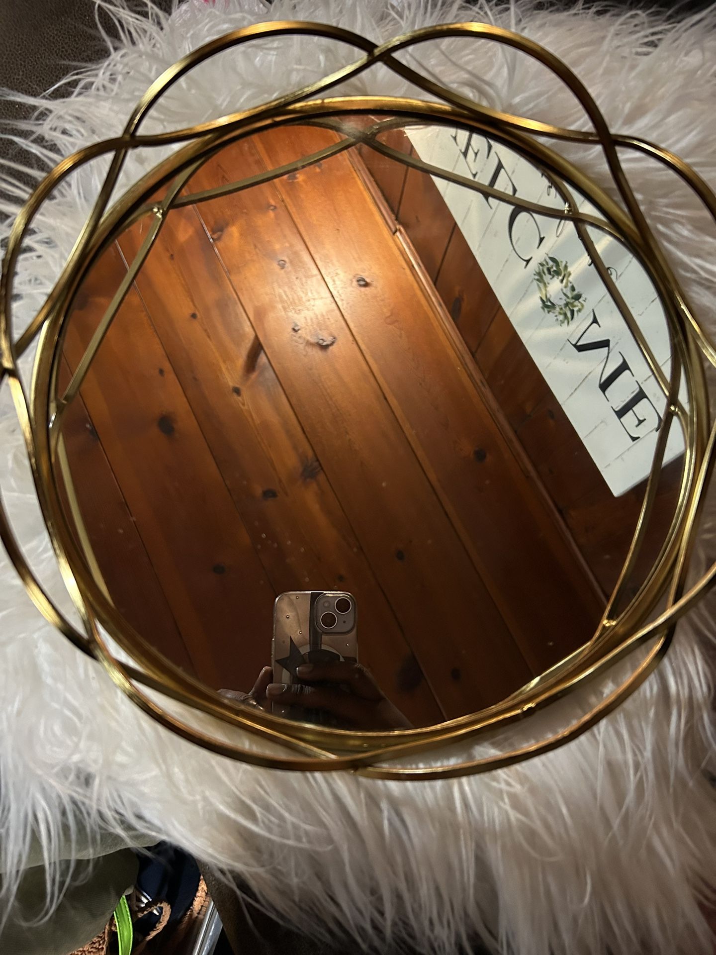 Gold Table Mirror