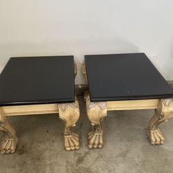 Elegant Custom Two Tone End Tables 