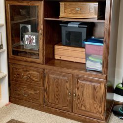 FREE!!  In Great Condition Solid Wood Entertainment Center