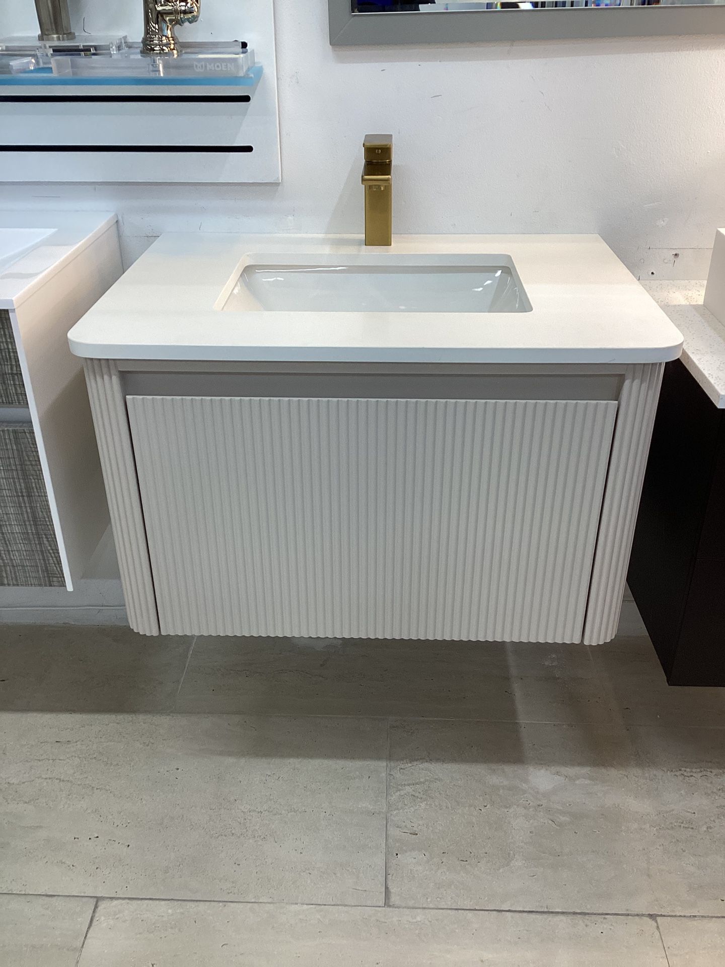 30” Bathroom Vanity Cabinet New Solid Wood Fully Assembled Softclose Drawers Quartz Top Sink Attached Ready For Pick Up Today