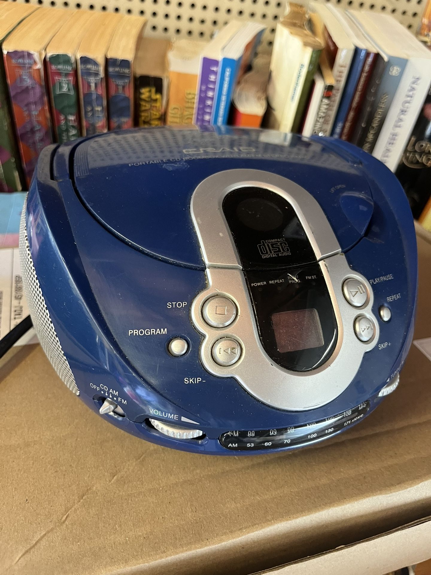 Rare! Blue Craig Portable CD Boombox with AM/FM Stereo Radio