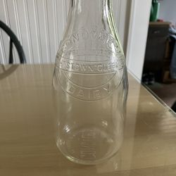 Vintage Conover's Quart Glass Milk Bottle