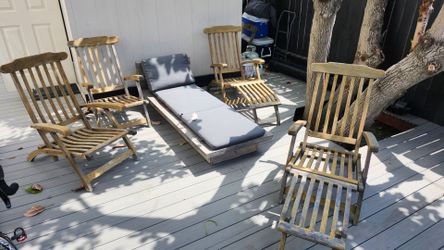 Teak chairs and Restoration HW day bed