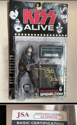 JSA COA# Todd McFarland Signed Autograph Ace Frehley, KISS Alive Figure, Sealed