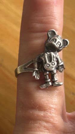 1970 vintage Mickey Mouse  ring crafted 925 silve