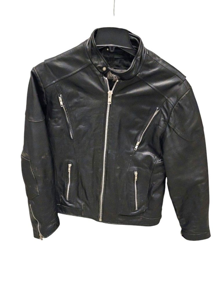 Vintage Wilson's black leather moto jacket