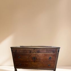 Hand Carved, Solid Wood 4 Drawer Dresser