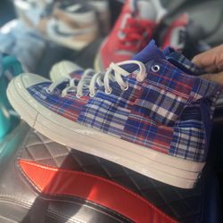 Plaid Converse hi top