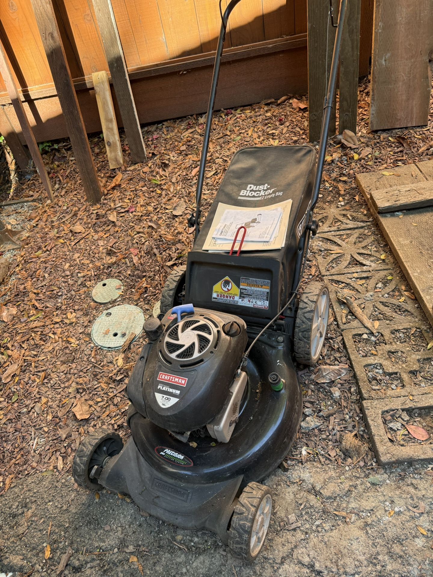 lawn mower craftsman 190cc