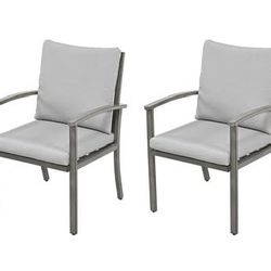 Assembled New Outdoor Dining Chairs Set of 2 Patio Dining Chairs with Thick Cushion High Backrest