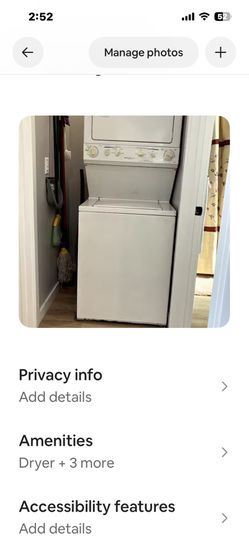 Frigidaire gas stackable washer and dryer