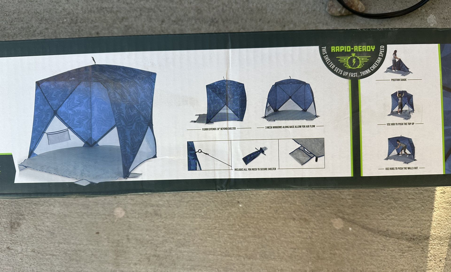 Quest Quickdraw Outdoor Shelter Blue Floral