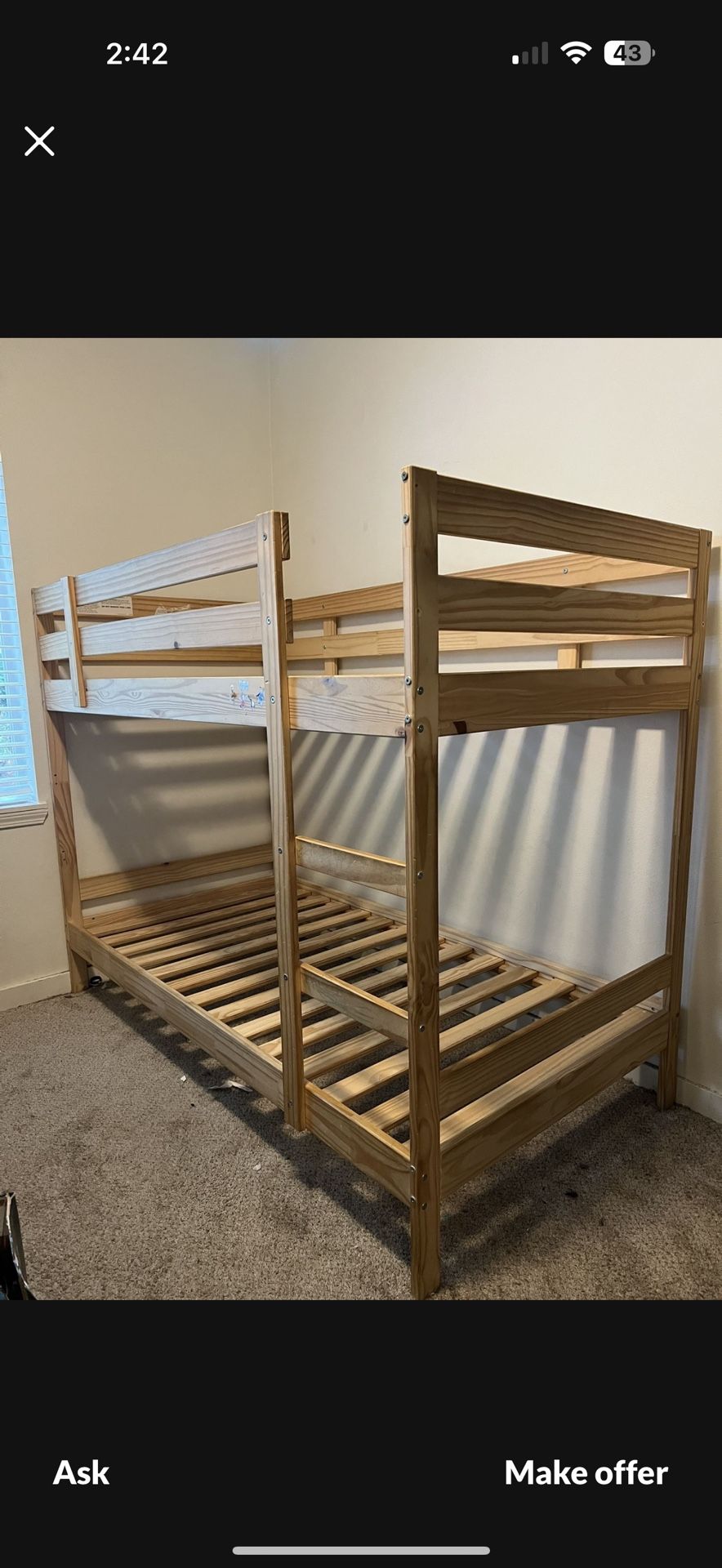 IKEA Bunk Bed /2 Twin Mattress