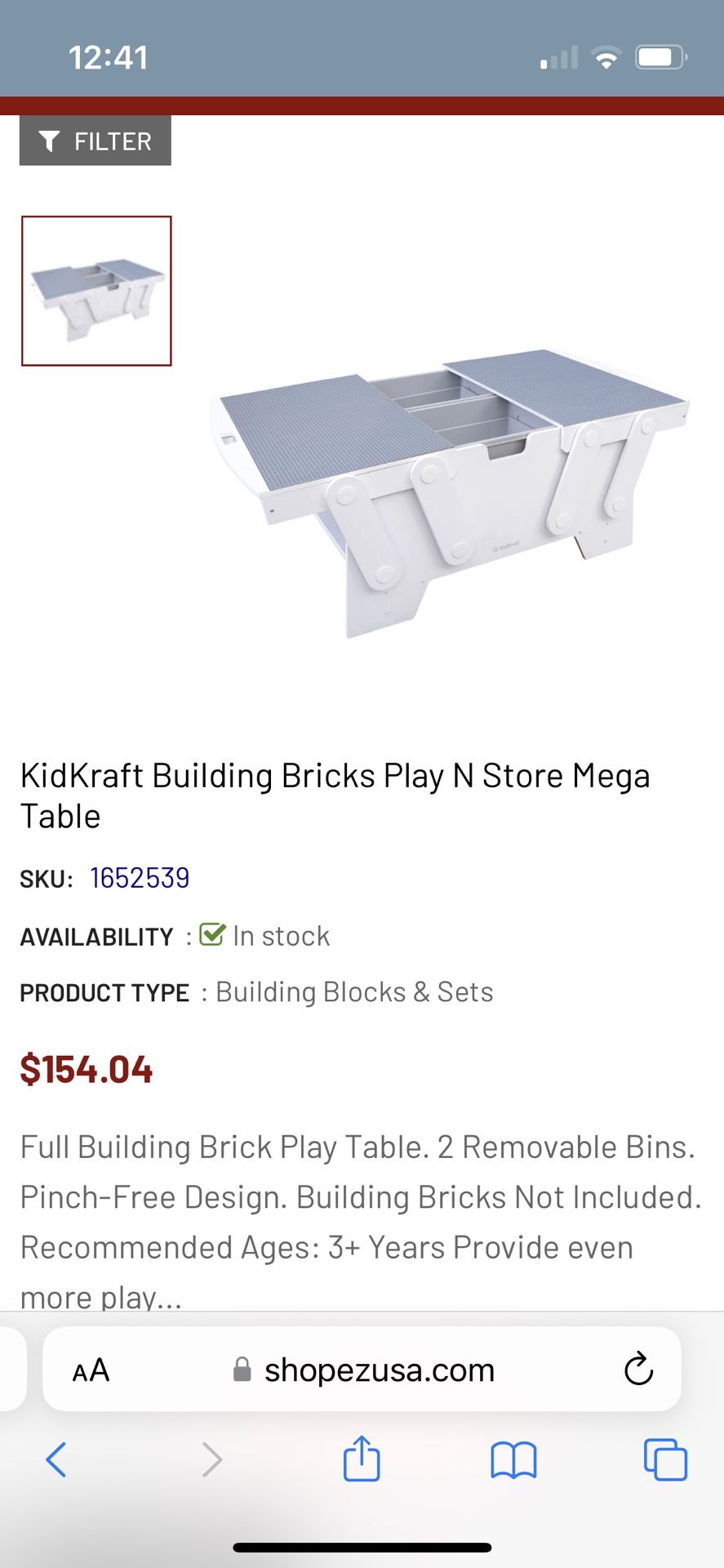 $60 KidKraft Lego Table Not open