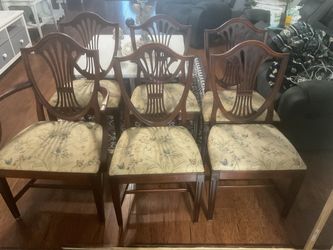 Set of 6 Mahogany Shield Back Dining Chairs