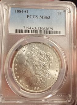 1884 O Morgan silver 1$ ms63