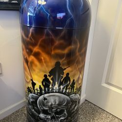 Custom Painted Trash Can