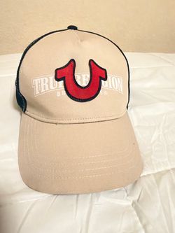 True Religion Beige & Black Mesh Trucker Snapback Hat 🧢