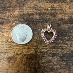 10k Vintage Ruby And Diamond Pendant 