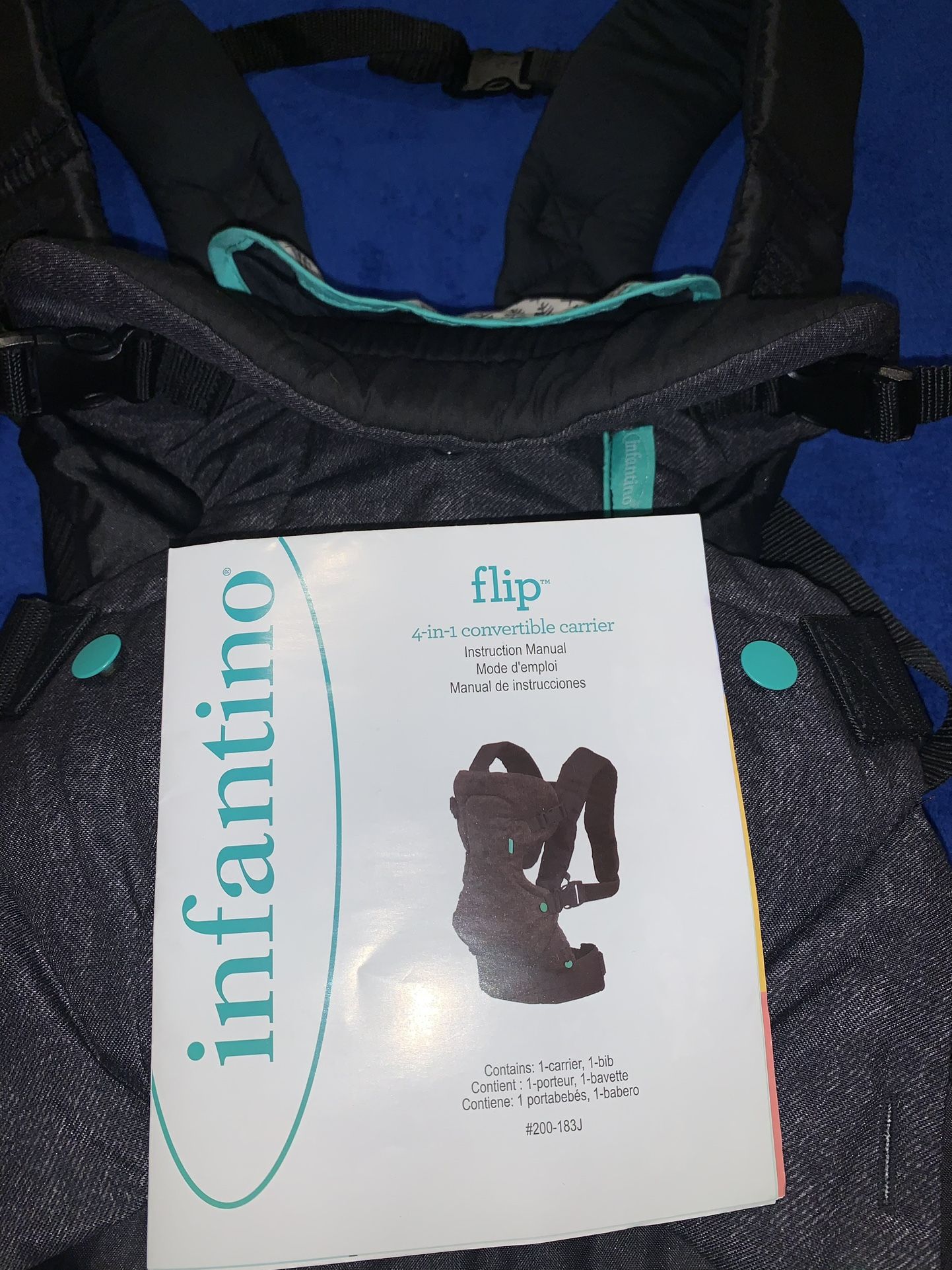 NWOT BLACK INFANTINO FLIP 4 IN 1 BABY CARRIER FOR NEWBORN TO TODDLERS