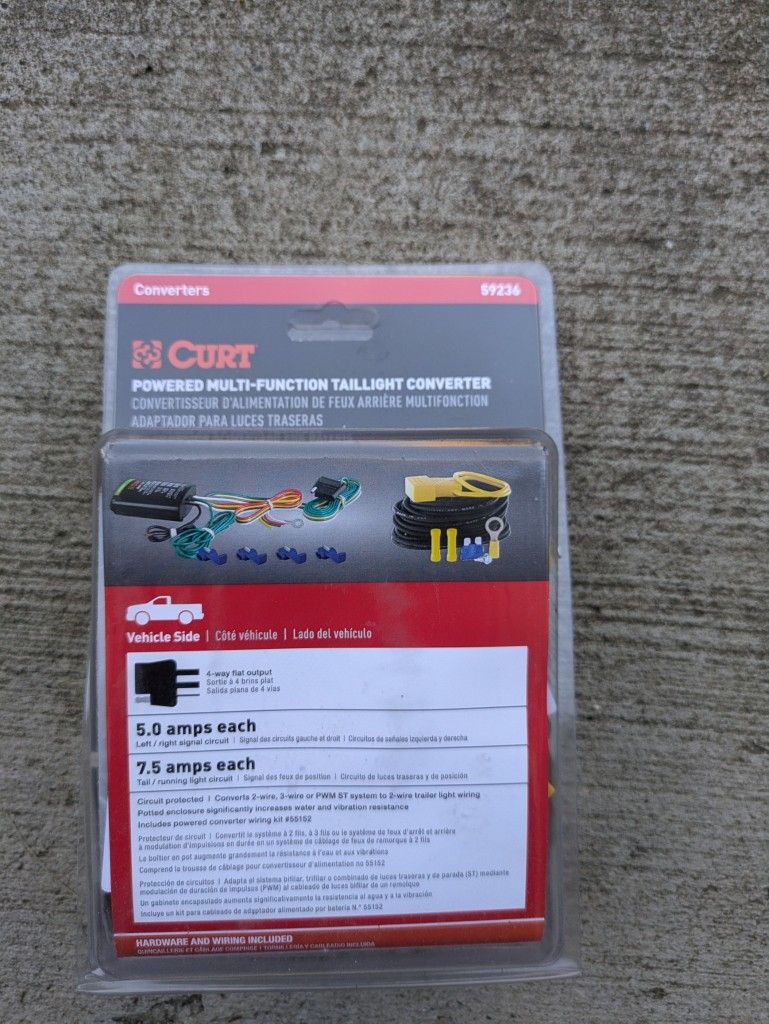 Curt Taillight Converter - 4 Flat, New