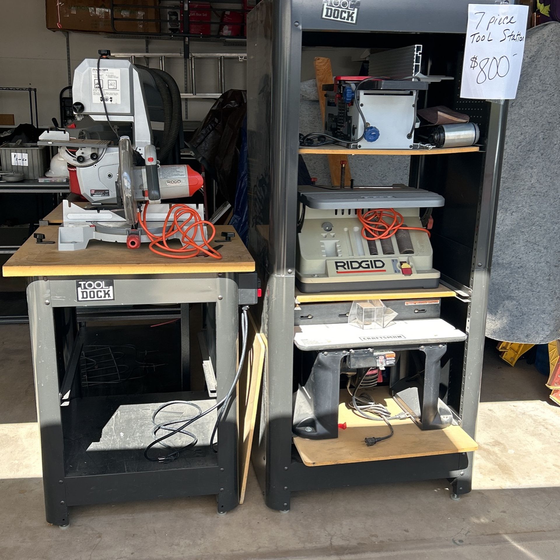 Tool Work Station Tool Dock Includes Miter Saw, Planer,  Sander, Table Router, Band Saw