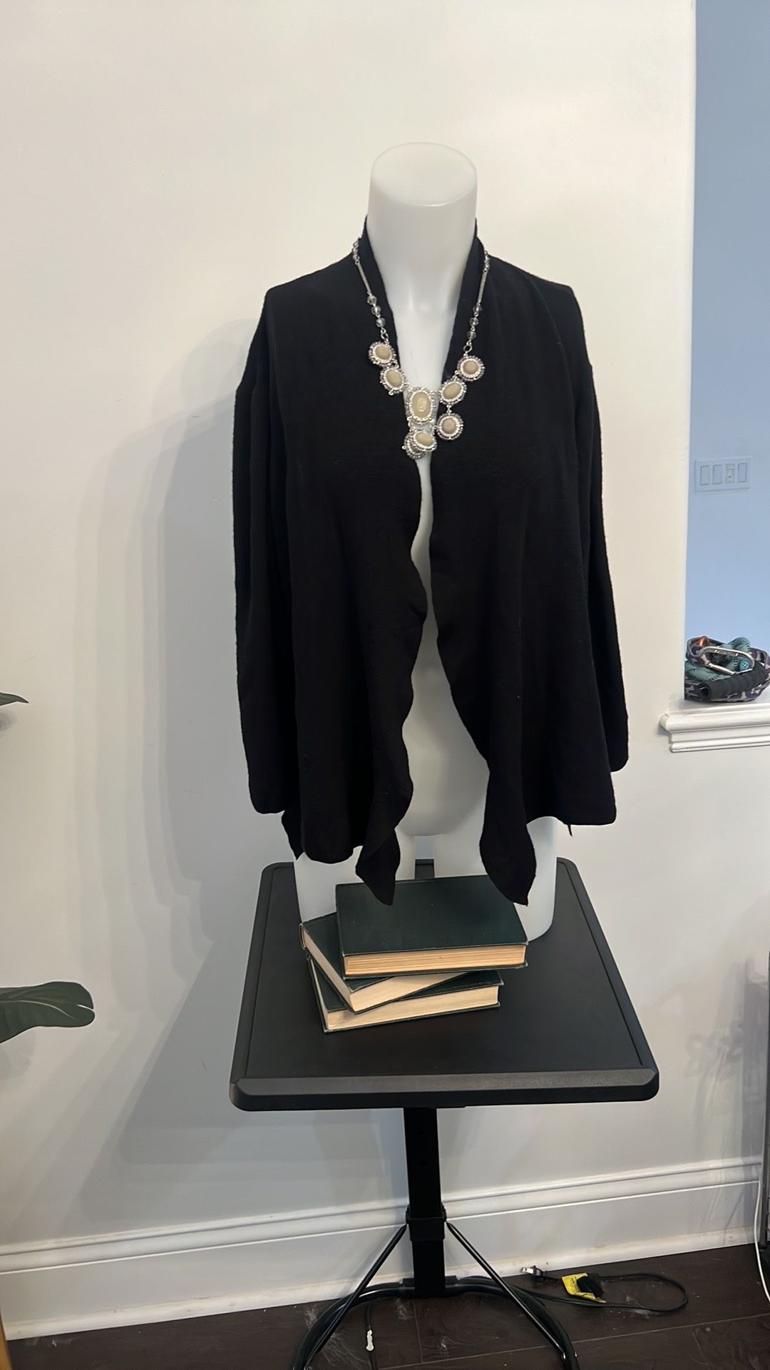 Eileen Fisher Black Marino wool cardigan