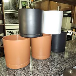 Flower Pots With Bases 5 Pots & 5 Bases